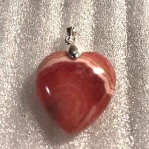 Beautiful Rhodochrosite Heart Pendant